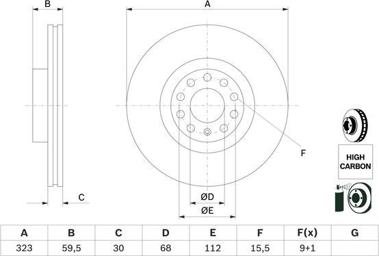 BOSCH 0 986 479 060 - Disco de freno parts5.com