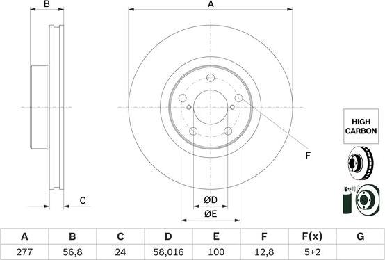 BOSCH 0 986 479 E69 - Disque de frein parts5.com