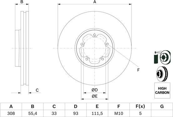 BOSCH 0 986 479 F46 - Brake Disc parts5.com