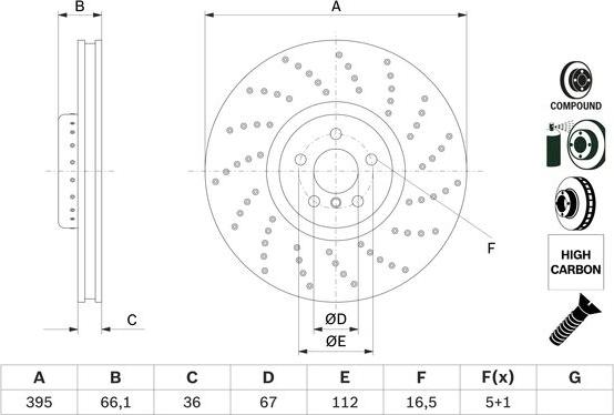 BOSCH 0 986 479 F55 - Brake Disc parts5.com