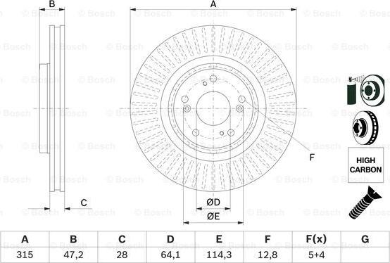 BOSCH 0 986 479 F12 - Disc frana parts5.com