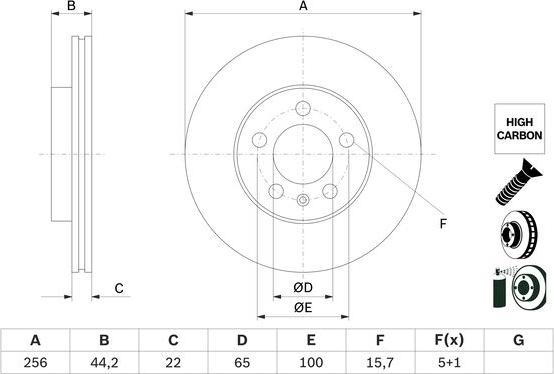 BOSCH 0 986 479 F32 - Kočni disk parts5.com