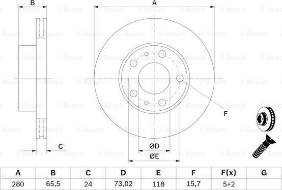 BOSCH 0 986 479 B34 - Brzdový kotúč parts5.com