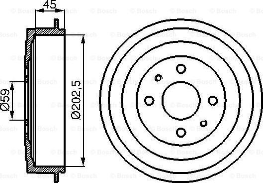 BOSCH 0 986 477 109 - Brake Drum parts5.com