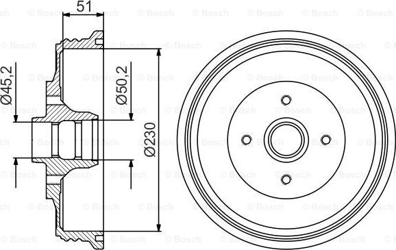 BOSCH 0 986 477 178 - Brake Drum parts5.com