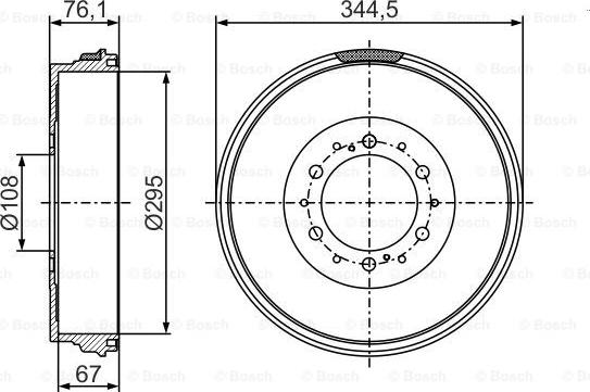 BOSCH 0 986 477 297 - Спирачен барабан parts5.com