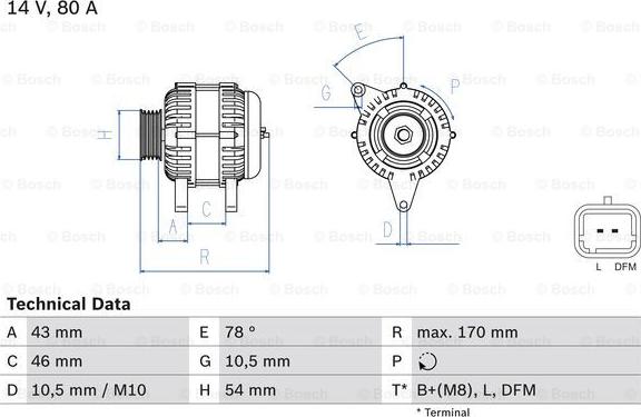 BOSCH 0 986 049 410 - Alternator parts5.com