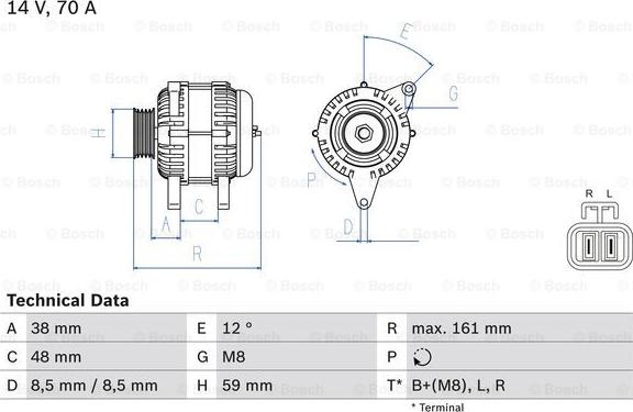 BOSCH 0 986 049 570 - Generator / Alternator parts5.com