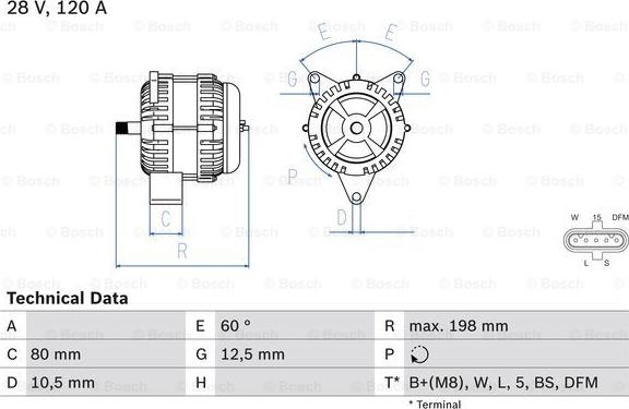 BOSCH 0 986 049 820 - Generator / Alternator parts5.com