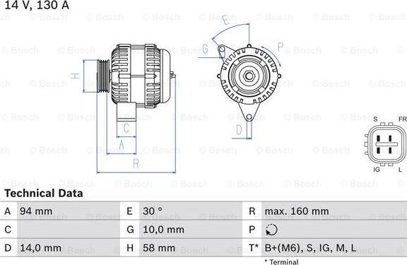 BOSCH 0 986 049 221 - Alternator parts5.com