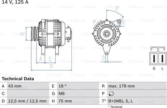 BOSCH 0 986 045 611 - Generator / Alternator parts5.com