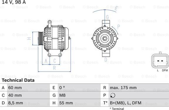 BOSCH 0 986 041 850 - Alternateur parts5.com