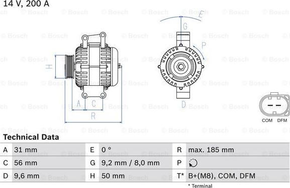 BOSCH 0 986 048 550 - Generator / Alternator parts5.com