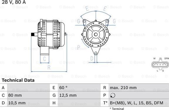 BOSCH 0 986 048 100 - Generátor parts5.com