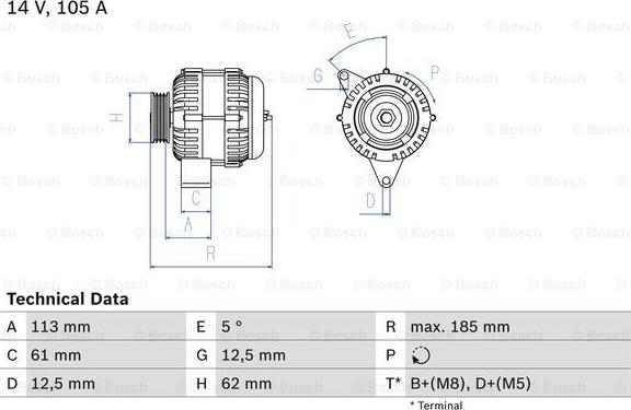 BOSCH 0 986 048 791 - Alternator parts5.com