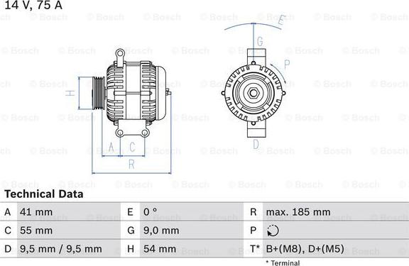 BOSCH 0 986 048 781 - Alternátor parts5.com