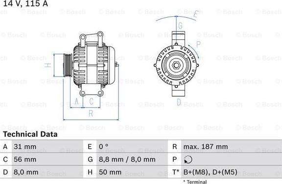 BOSCH 0 986 043 660 - Alternator parts5.com