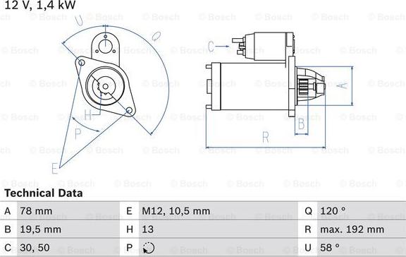 BOSCH 0 986 019 361 - Starter parts5.com