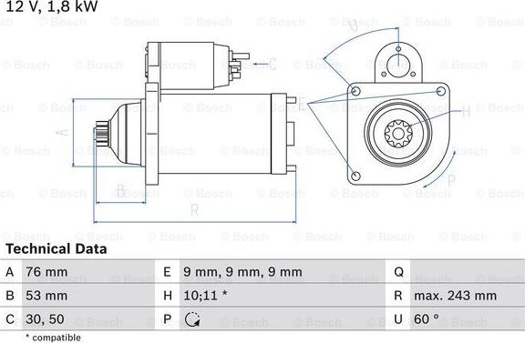 BOSCH 0 986 016 990 - Démarreur parts5.com