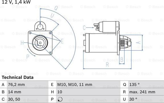 BOSCH 0 986 016 470 - Rozrusznik parts5.com