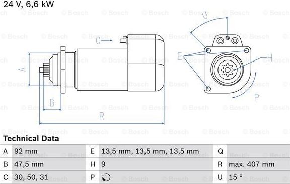 BOSCH 0 986 016 520 - Starter parts5.com