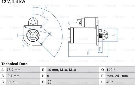 BOSCH 0 986 016 660 - Rozrusznik parts5.com