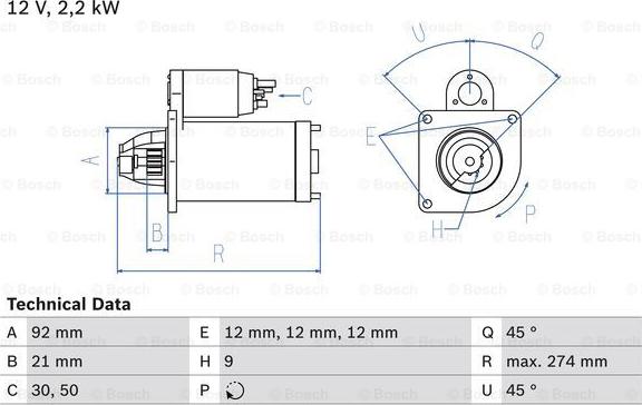 BOSCH 0 986 016 210 - Motor de arranque parts5.com