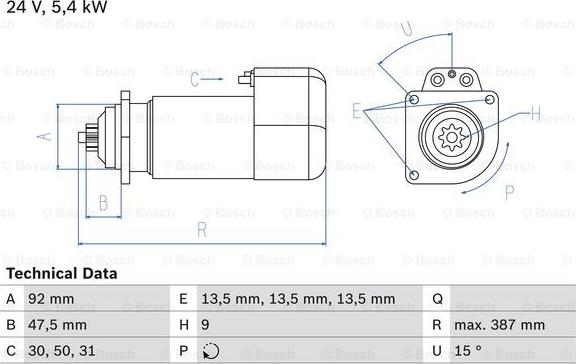 BOSCH 0 986 011 570 - Żtartér parts5.com