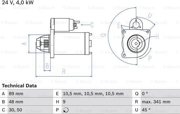 BOSCH 0 986 011 280 - Käynnistinmoottori parts5.com