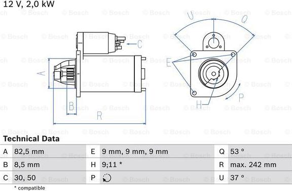 BOSCH 0 986 018 450 - Startér parts5.com