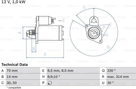 BOSCH 0 986 018 570 - Startér parts5.com