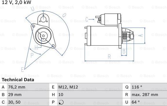 BOSCH 0 986 018 020 - Μίζα parts5.com