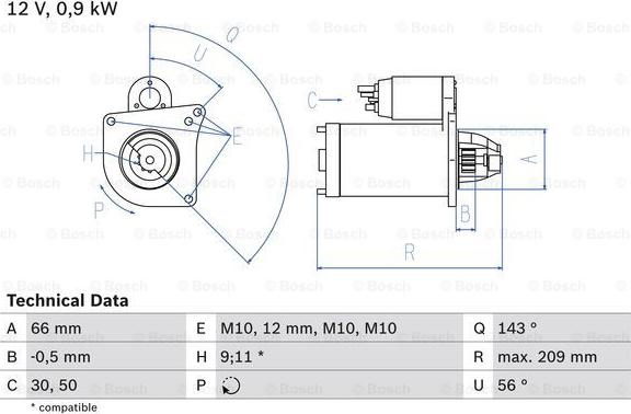 BOSCH 0 986 018 860 - Motor de arranque parts5.com