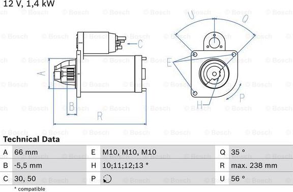 BOSCH 0 986 018 310 - Starter parts5.com