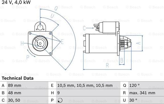 BOSCH 0 986 013 490 - Starter parts5.com