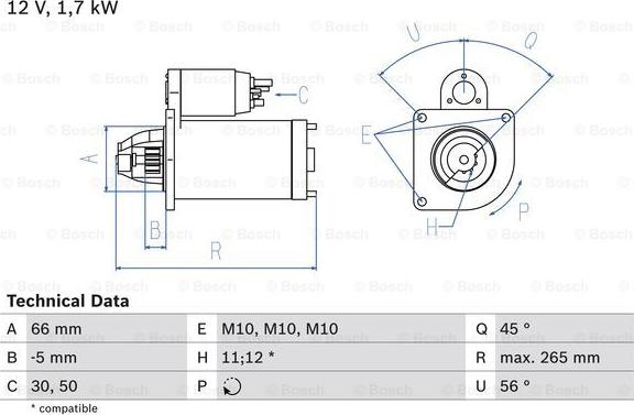 BOSCH 0 986 013 240 - Önindító parts5.com