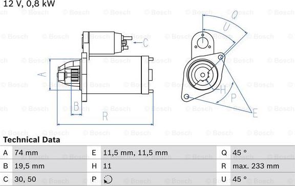 BOSCH 0 986 012 831 - Rozrusznik parts5.com