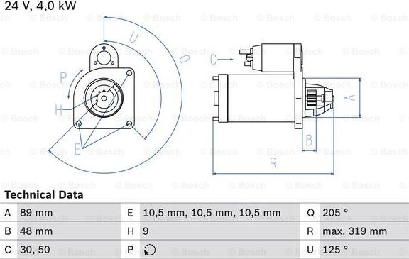 BOSCH 0 986 017 240 - Starter parts5.com