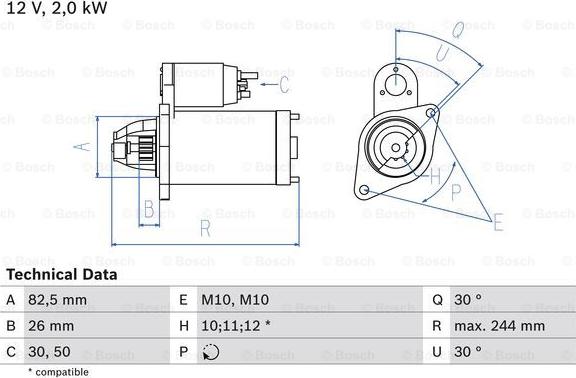 BOSCH 0 986 017 260 - Startér parts5.com