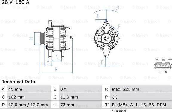 BOSCH 0 986 084 470 - Generator / Alternator parts5.com