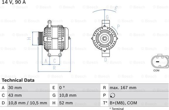 BOSCH 0 986 080 500 - Generator parts5.com