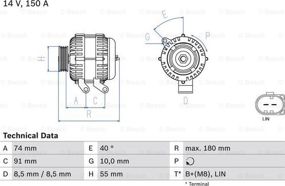 BOSCH 0 986 080 810 - Alternator parts5.com