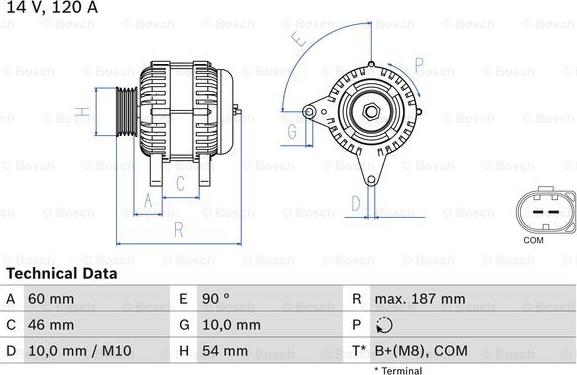 BOSCH 0 986 080 350 - Generator / Alternator parts5.com