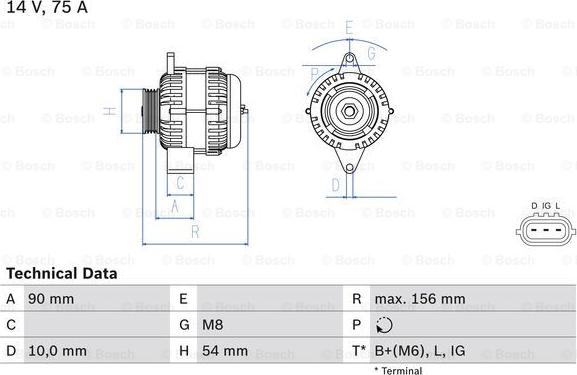 BOSCH 0 986 081 950 - Generaator parts5.com