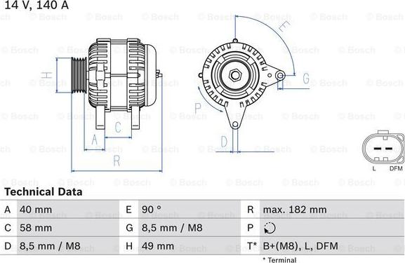 BOSCH 0 986 083 050 - Alternador parts5.com