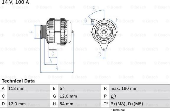 BOSCH 0 986 083 210 - Alternator parts5.com