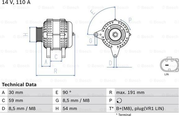 BOSCH 0 986 083 270 - Генератор parts5.com