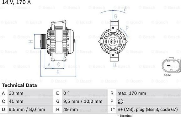 BOSCH 0 986 082 480 - Alternator parts5.com