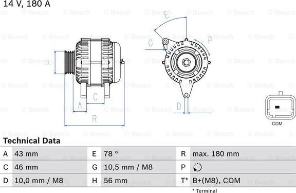 BOSCH 0 986 082 510 - Generator / Alternator parts5.com