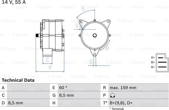 BOSCH 0 986 031 020 - Alternatör parts5.com